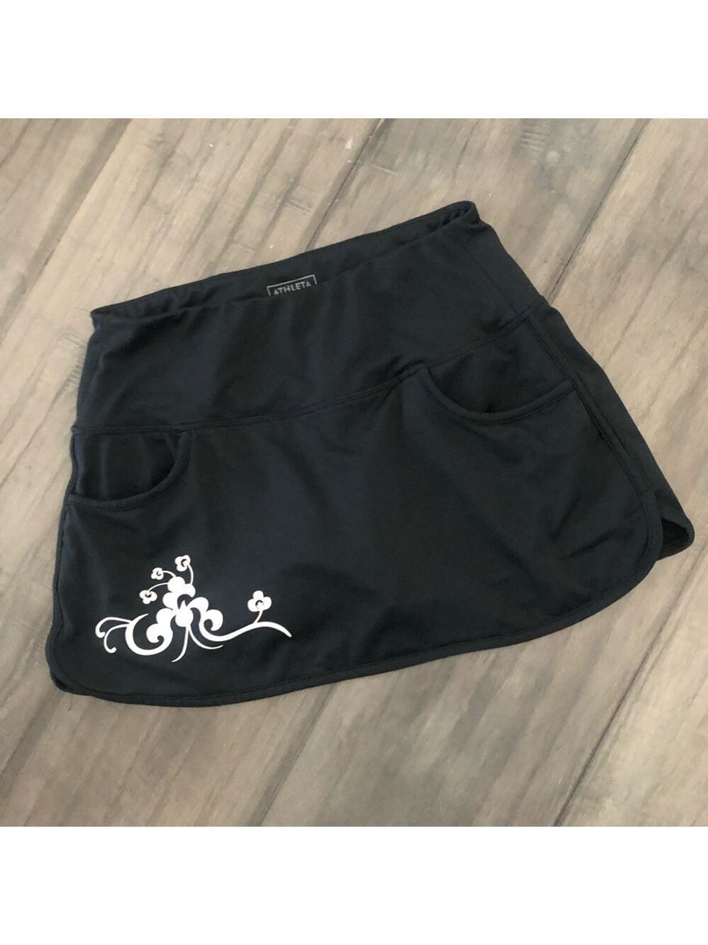 Athleta Black Skort w/ Floral Design  - Size XS